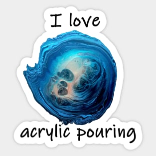 acrylic pouring, painting, love Sticker